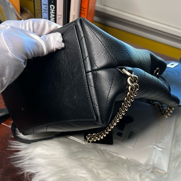 Chanel Black Leather Backpack EC Gold Hardware Turn Lock Comes Box, Bag & Flower - Picture 10 of 17